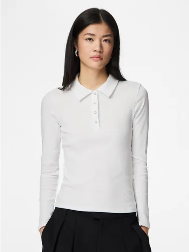 pieces Langarm-Poloshirt PCKITTE LS POLO TOP JRS NOOS - Stylisches Langarm-Poloshirt mit gerippter Struktur für eine bequeme Passform. Klassischer Polo-Kragen und vielseitig kombinierbar. Ideal für jeden Anlass und ein Must-have für deine Garderobe! Jetzt online bei Otto entdecken!