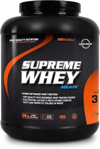SRS Muscle - Supreme Whey XXL, 1.900 g, Vanille | Hydro-optimized Whey Protein | mit Enzym Laktase und Pro-B Vitaminen | aspartamfrei | deutsche Premiumqualität