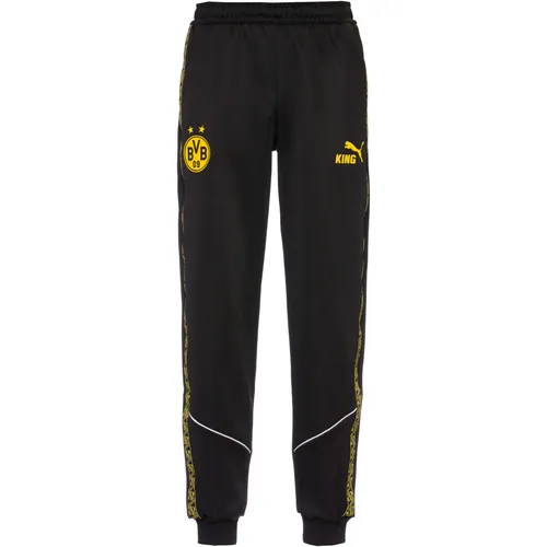 Sporthose PUMA Borussia Dortmund KING Anthem Hose Herren - Fußball-Fanartikel, slim fit Sporthose aus der KING Anthem Kollektion, vereint Retro-Vibes mit modernem Komfort - zeige deinen Stolz für Borussia Dortmund!