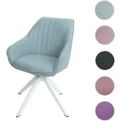 Mendler Esszimmerstuhl HWC-K27, drehbarer Küchenstuhl mit Armlehne - Mint-grün - Esszimmerstühle mit hohem Sitzkomfort und 360° Drehfunktion. Ideal für Esszimmer und Küche, dekoriert mit charmanten Ziernähten und stabilen Metallfüßen.
