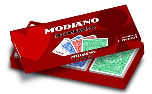 Modiano Buraco Spielkarten 3 Kartendecks für 6 Spieler