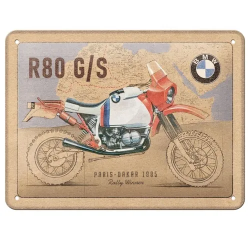 Nostalgic-Art Metallschild Blechschild 15x20 cm - BMW - BMW R 80 G/S Paris Dakar