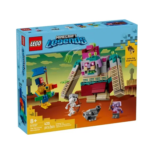 LEGO 21257 Showdown mit dem Verschlinger - Spannendes LEGO Minecraft Set mit 420 Teilen. Enthält 3 Minifiguren für kreative Abenteuer. Ideal für Kinder ab 8 Jahren und perfekt für stundenlangen Spielspaß.