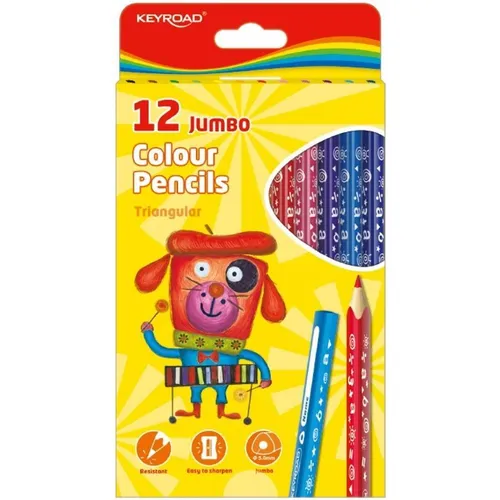Keyroad Dreieckige Jumbo-Bleistifte 12 Farben (12 Farben, 12 x) (30657776)
