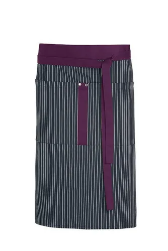 Leiber Vorbinder 11/2780/2584 Schwarz/Weiß/Pflaume - Hochwertiger Vorbinder für Herren, ideal für den täglichen Einsatz in Gastronomie und Handwerk. Aus strapazierfähiger Baumwolle für optimalen Komfort.