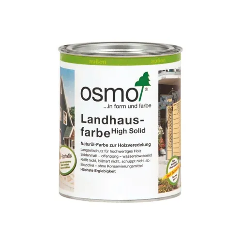 Osmo Holzfarbe Landhausfarbe, 0,75l, wetterfest in kieselgrau - Lacke für außen, seidenmatter Holzanstrich auf Naturölbasis, wasserabweisend und äußerst wetterbeständig, ideal für langlebigen Holzschutz.