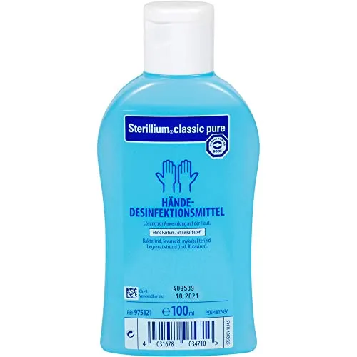 Bode Sterillium classic pure 100 ml - Farbstoff- und parfümfrei, hochwirksames Desinfektionsmittel für hygienische Händedesinfektion in allen Bereichen