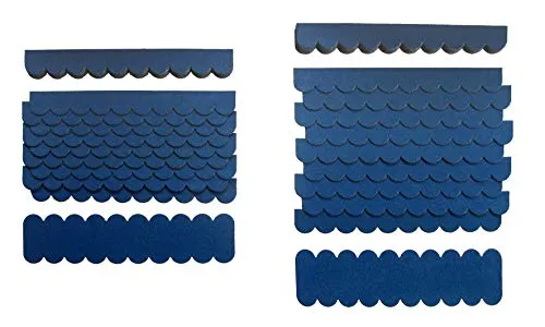 0,8 m²-2-Sets Mini Dachschindeln,Blau,Dachpappe,Vogelhäuser,Sandkastenüberdachung,Abdeckung,Bastlersatz,Briefkastendächer,Hundehütte,Kanichenstall,Nistkasten,Biberschwanz,Firsten
