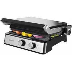 Cecotec Rock'nGrill Blaze Elektrogrill 2400W - Grill mit 2400 W und RockStone Beschichtung für einfache Reinigung. 180° Öffnung und große Kochfläche (29x23 cm) garantieren optimale Nutzung und gleichmäßige Hitzeverteilung.
