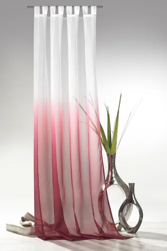 Weckbrodt Vorhang Maischa, transparent mit Farbverlauf - Fertiggardinen aus 100% Polyester, transparent und pflegeleicht, ideal für individuelle Fensterdekoration mit zartem Farbverlauf in beere.