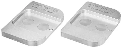 Hazet 4971-2/2 Adapterplatten Satz - Werkzeug-Sets für beschädigungsfreies Zurücksetzen von Doppelkolben Bremssätteln mit breiterer Auflagefläche und starken Magneten für einfache Handhabung.