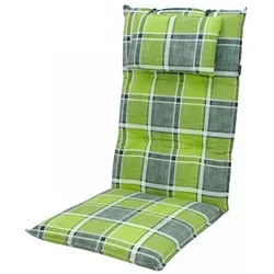 Doppler 5911 Hochlehner Gartenstuhl Auflagen mit Kopfkissen in grün von Doppler