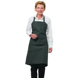 Latzschürze mit Taschen und Nieten, hellgrau - Arbeits- & Schutzkleidung, praktische Latzschürze in hellgrau mit mehreren Taschen und Nieten für zusätzlichen Stil und Funktionalität.