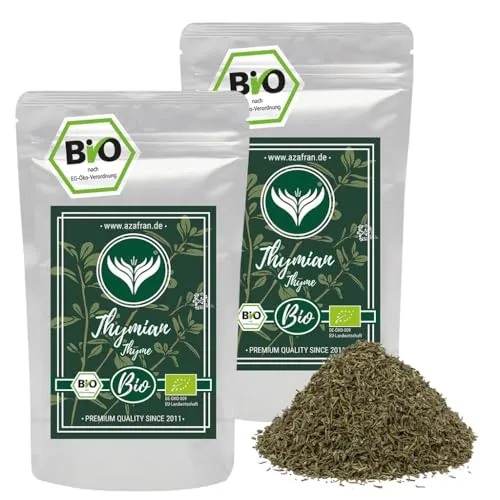 Azafran BIO Thymian getrocknet und gerebelt - Perfekt auch als Thymiantee (Kräutertee) 500g
