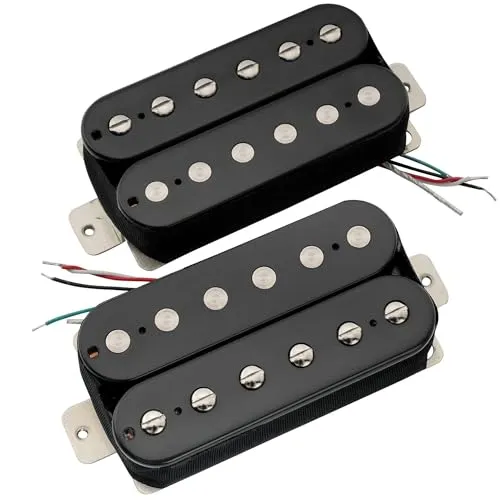 Artec VH-Rock Alnico 5 Uncovered Humbucker Tonabnehmer Hals Steg Pickups Set für E-Gitarre, Schwarz
