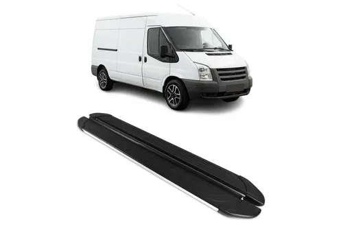 OMAC Kfz-Schmutzfänger Trittbretter für Ford Transit 2006-2014 L3 - 2-tlg. Schmutzfänger aus Aluminium für Ford Transit, rutschfest und aerodynamisch. Einfache Installation und passgenau für den langen Radstand.