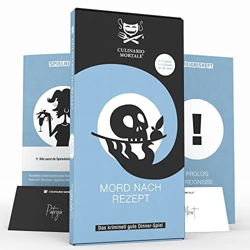 CULINARIO MORTALE® – Mord nach Rezept - Gesellschaftsspiel für 5-7 Personen, erlebe ein spannendes Krimi Dinner und löse gemeinsam mit Freunden einen fesselnden Mordfall!