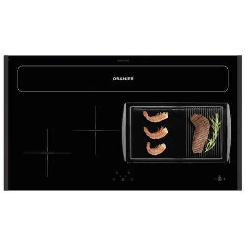 Oranier Kochfeld Induktion 90cm KXI 1092 Dunstabzug schwarze Leisten Grillplatte