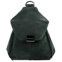 Cityrucksack BRUNO BANANI aus echtem Rindsleder, grün - Stylischer Cityrucksack aus 100% Rindleder mit verstellbaren Trägern. Ideal für Ausflüge und Städtetrips, bietet er zusätzlichen Stauraum durch ein praktisches Vordertasche.