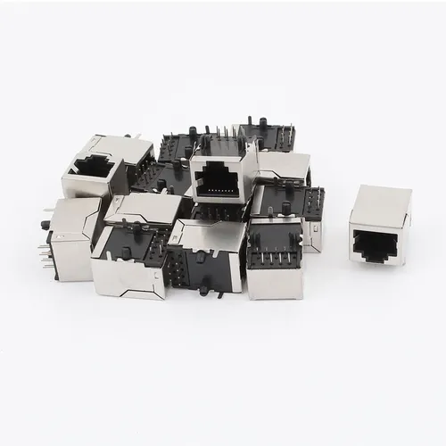 Stk Geschirmte RJ45 8P8C Netzwerk Modular Stecker Buchse für Leiterplatte 15