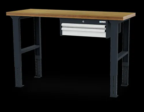 Arbeitstisch höhenverstellbar, Schubladen: 1x50, 1x100 BxTxH 1500x600x760-1060 m