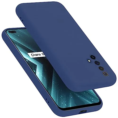 Cadorabo Hülle kompatibel mit Realme X3 / X3 SuperZoom / X50 5G Hülle Silikon Handyhülle für X3 / X3 SuperZoom / X50 5G Case aus flüssigem Silikon- Kratzfeste dünne TPU Schutzhülle - Liquid BLAU