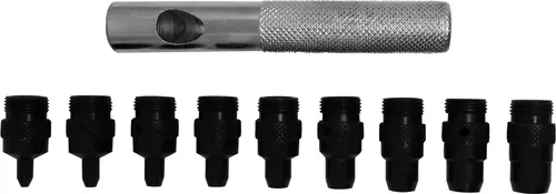 PAULIMOT Locheisen-Set mit Halter 2-10 mm, 10-teilig