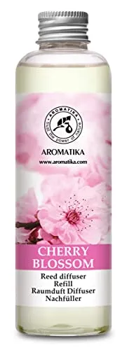Raumduft Nachfüllflasche Kirschblüte 200 ml - Raumerfrischer - Blumig und Langanhaltender Raumduft - Aroma Diffuser - Aromatherapie - Raumbeduftung - Reed Diffuser Refill