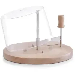 Zeller 25587 Käseschneide-Set mit Haube - Serviergeschirr für Käseliebhaber, inkl. hochwertigem Buchenholzbrett und rostfreiem Edelstahl-Hobel für müheloses Schneiden und Anrichten.