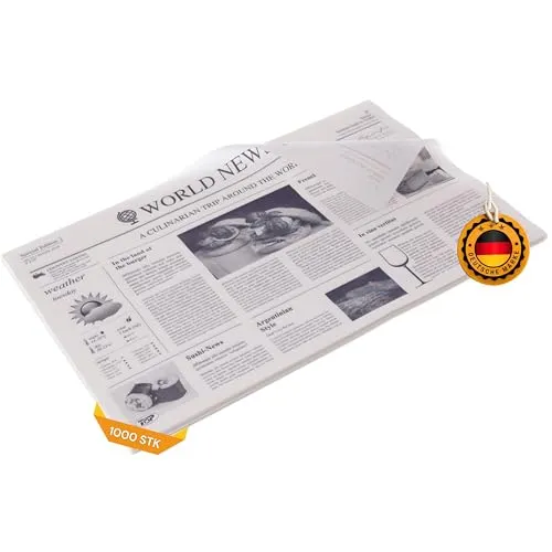 Einschlagpapier aus Pergament-Ersatz weiß 1/8 Bogen 40g/m² Tablett-Unterlage (1000)