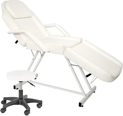 TactFire Klappbare Massageliege mit Rollhocker für Tattoo Kosmetik