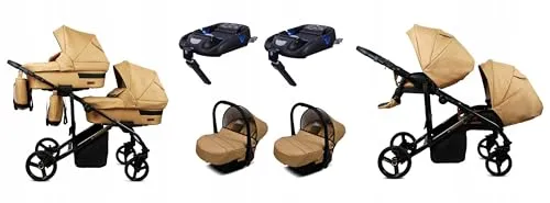 BabyLux® Kinderwagen Set 4 in 1 für Zwillinge von Babylux