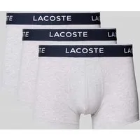 Lacoste Trunks 3er-Pack in Silber, Größe L - Herrenunterhosen aus Baumwoll-Elasthan-Mix, idealer Sitz und hoher Tragekomfort dank eng anliegendem Schnitt und elastischem Label-Bund für stilvolle Akzente.