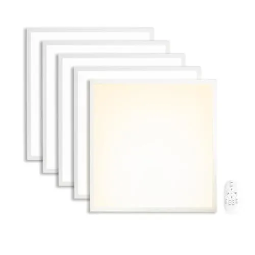 Xtend EcoLight 5x LED Panel 62x62cm dimmbar 3000K Warmweiß 40W flimmerfrei 3400lm Rasterleuchte Fernbedienung Deckenleuchte Alu Slim Netzteil PLe2.2