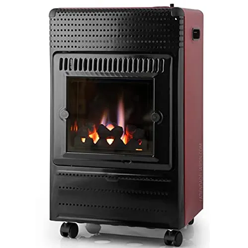 Blaue Flammenheizung HBF95 mit Keramik im Holzimitationsdesign. Maximale Leistung von 3.500 W. Energieklasse A