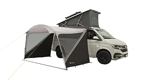 Outwell Touring Shelter Sonnenvordach - Caravan-Zubehör mit flexiblem Schutz vor Wind und Regen, ideal für Vans von 175 bis 200 cm Höhe. Schneller Aufbau dank selbstleuchtender Abspannleinen und robustem Stahlstangensystem für maximale Kopffreiheit.
