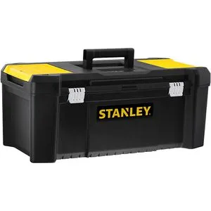 Stanley Werkzeugkoffer Essential STST82976-1, 26 Zoll - Robuste 26 Zoll Kunststoffbox mit Metallschließen, ideal für die sichere Aufbewahrung von Werkzeugen und Zubehör. Belastbarkeit bis 12 kg und integrierter Organizer für Kleinteile.