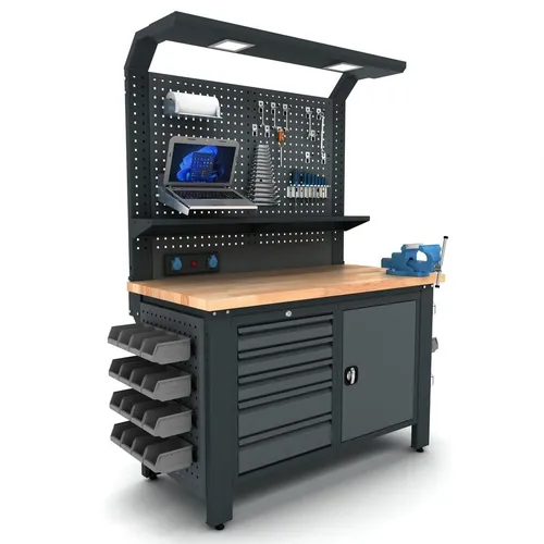 Industrie Werkbank 140x73x205cm Werkstattschrank Werkstatt Werkstattausrüstung