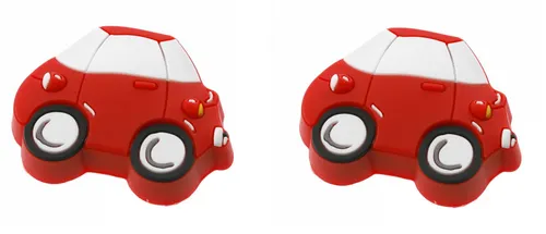 2x Möbelknopf Auto Kinder Knöpfe Möbel Schublade Gummi Möbelgriff Schränke rot