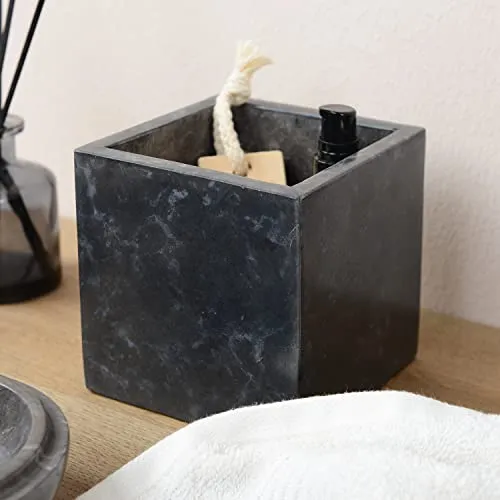 wohnfreuden Marmor Seifen-Schale 10x10 cm in schwarz von Wohnfreuden