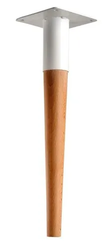 Hettich Möbelfuß 5,0 x 42 cm Buche/Stahl weiß - stabil und elegant - Möbelteile: Hochwertiger Möbelfuß aus Buche und Stahl, ideal für eine stabile und stilvolle Möbelgestaltung.