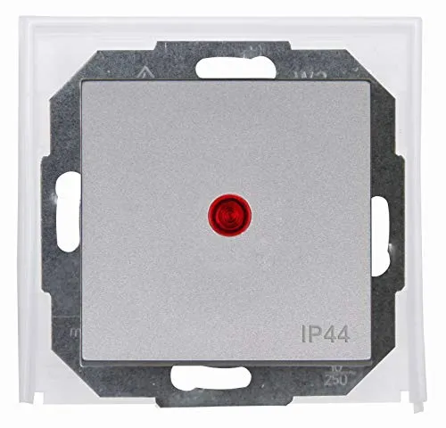 Kopp Athenis Unterputz-Feuchtraum Wechsel-/Kontrollschalter, stahlfarben, 699447083