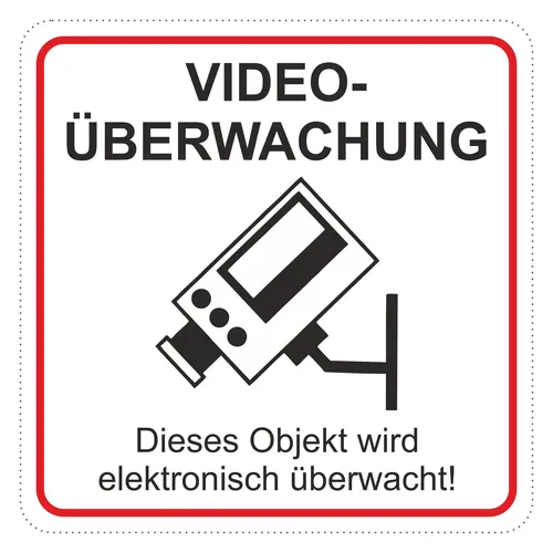 Aufkleber Videoüberwachung ... 2 Stück, 65 x 65 mm