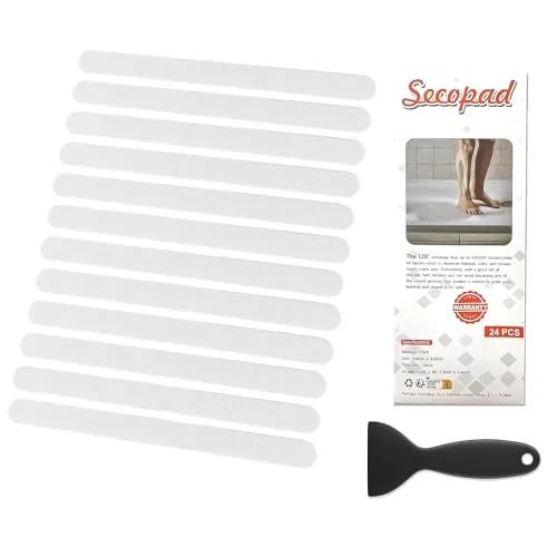 Secopad 24 Stück Anti-Rutsch Aufkleber für Badewanne & Dusche