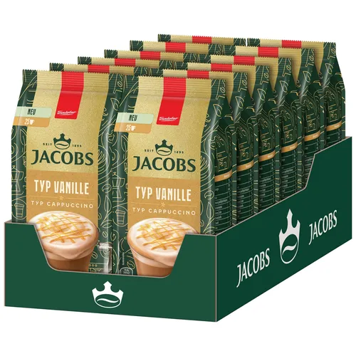 JACOBS Vanille Cappuccino 12 x 360 g Beutel - Kaffee mit feinem Vanille-Geschmack, ideal für eine schnelle und köstliche Auszeit. Perfekt für Kaffeeliebhaber, die es süß mögen!