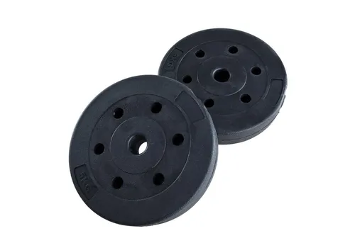 ESTEXO Hantelscheiben Hantelgewichte 2er Set 5,00 kg Kunststoff Gewichte Zementfüllung