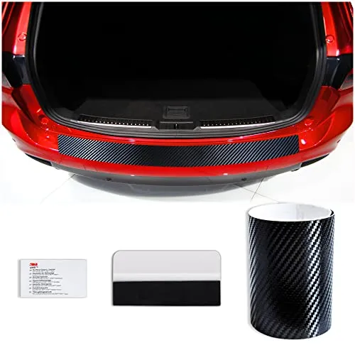 teileplus24 OL142 Ladekantenschutz Folie kompatibel mit Ford Fiesta'18 2017-07/2023 Profi-Rakel, Farbe:Carbon-Look