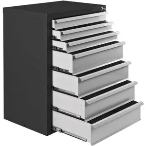 ADB Schubladenschrank 24805, Metall, 7 Schübe - Werkzeugschrank mit 7 Schüben, zentralverriegelbar und mit Vollauszug. Ideal für Werkstätten, robust und Made in Germany.