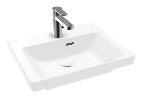 Villeroy & Boch Handwaschbecken Subway 3.0 - Elegantes Rechteckwaschbecken mit 1 Hahnloch und Überlauf, ideal für moderne Badezimmer und platzsparend.