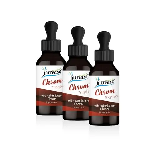 Nimm 3, zahl 2 Aktion Liposomale Chrom Tropfen hochdosiert - (90.000µg in 3 Flaschen) 1000µg Chrom pro Tagesdosis - MCT Öl - Hohe Bioverfügbarkeit